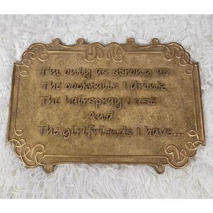 Art Wall Hanging Girlfriends Drink cocktails hairspray 80's hairdresser Sign